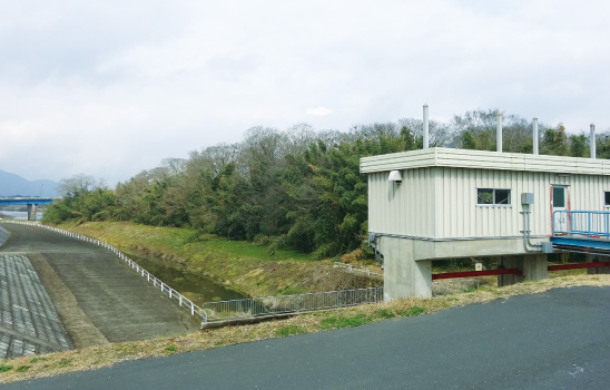 福知山城下を水害から防ぐ明智光秀による「明智藪」（光秀堤）